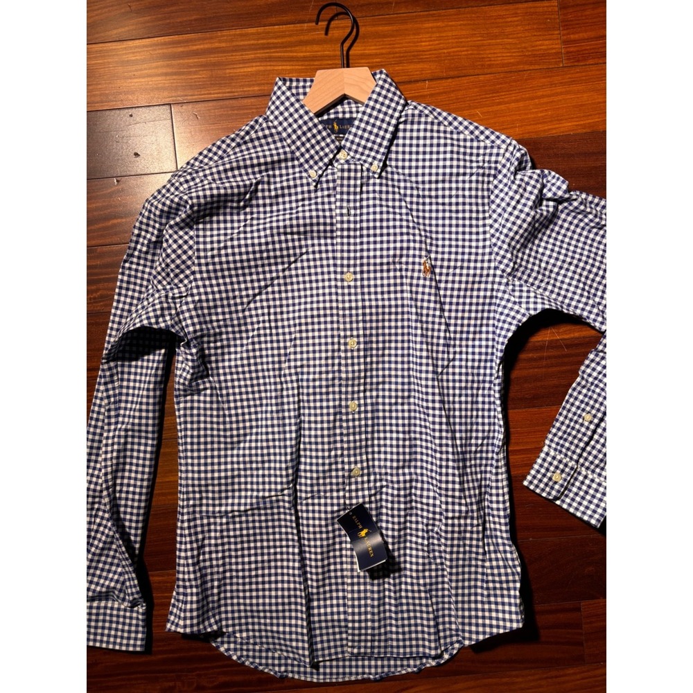 Polo Ralph Lauren Mens Sz Medium Classic Fit checkered Shirt  NEW